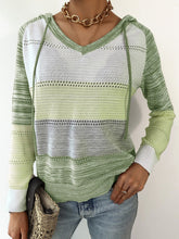 Basic Hoodie Color-Block Long Sleeve Sweater